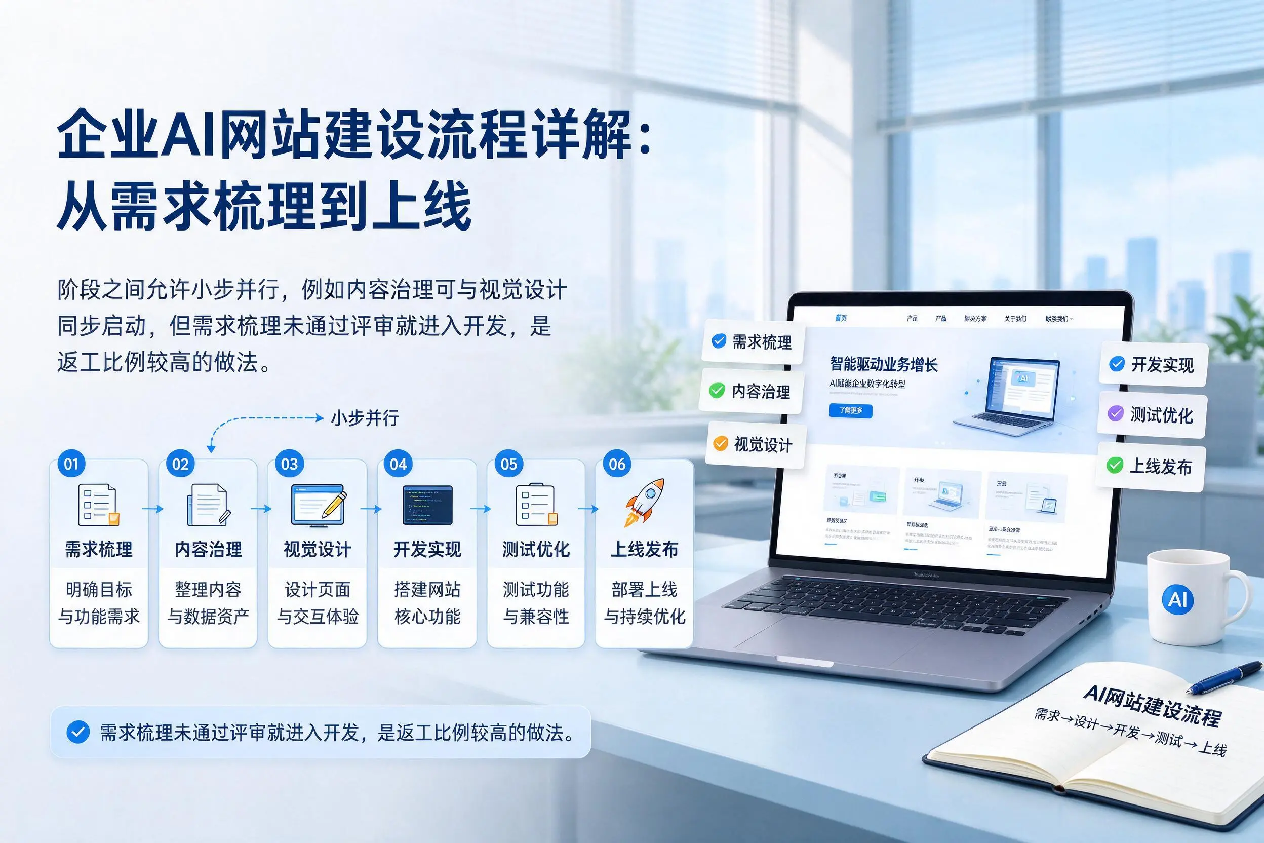 亳州企业AI网站建设流程详解:从需求梳理到上线
